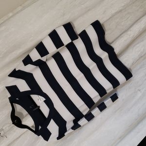 Black/white horizontal knit top
